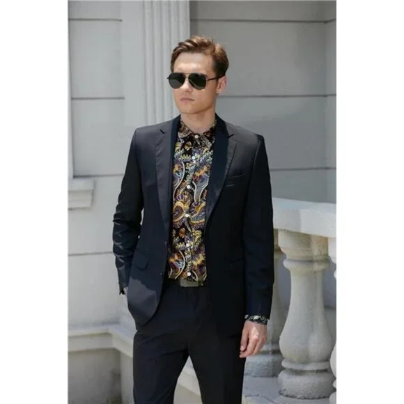 NEW Shiny Silky Satin Shirt for Men Stretchable - Picture 6 of 7